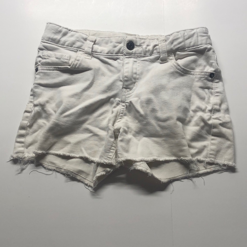 Cat and Jack Girls Large 10-12 White ripped jean shorts.